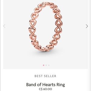 Band of hearts pandora ring